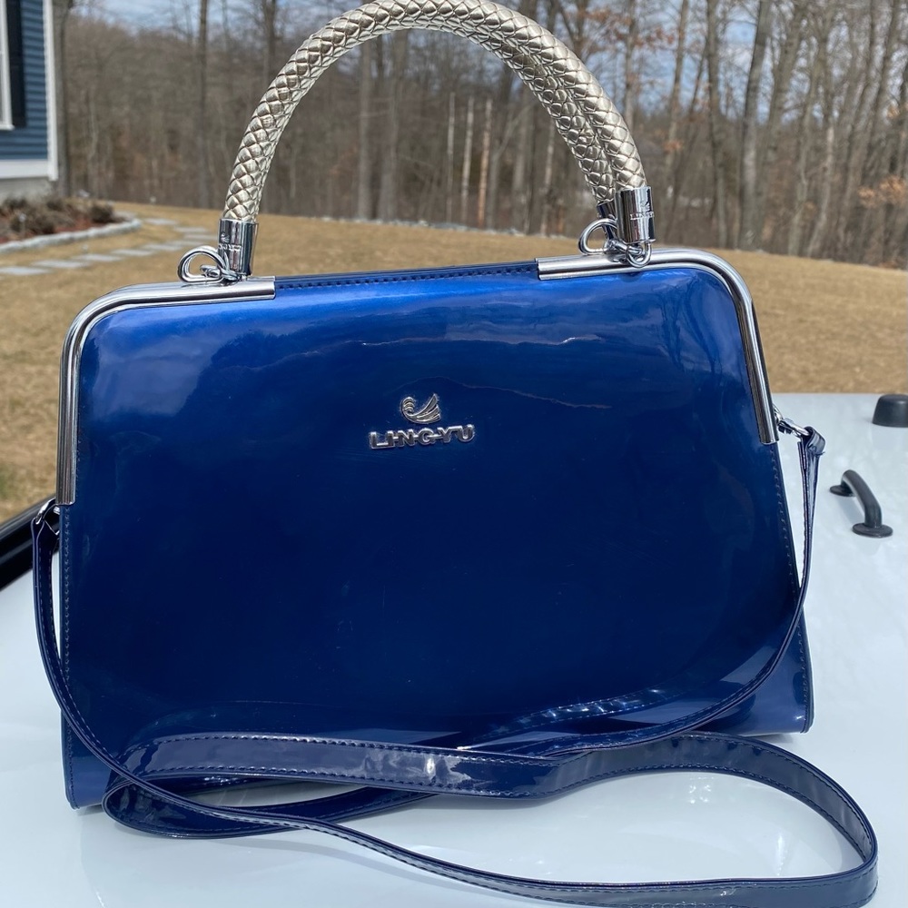 Ladies Ling-Yu Brilliant Blue Shoulder/Carry Purse - Picture 2 of 14